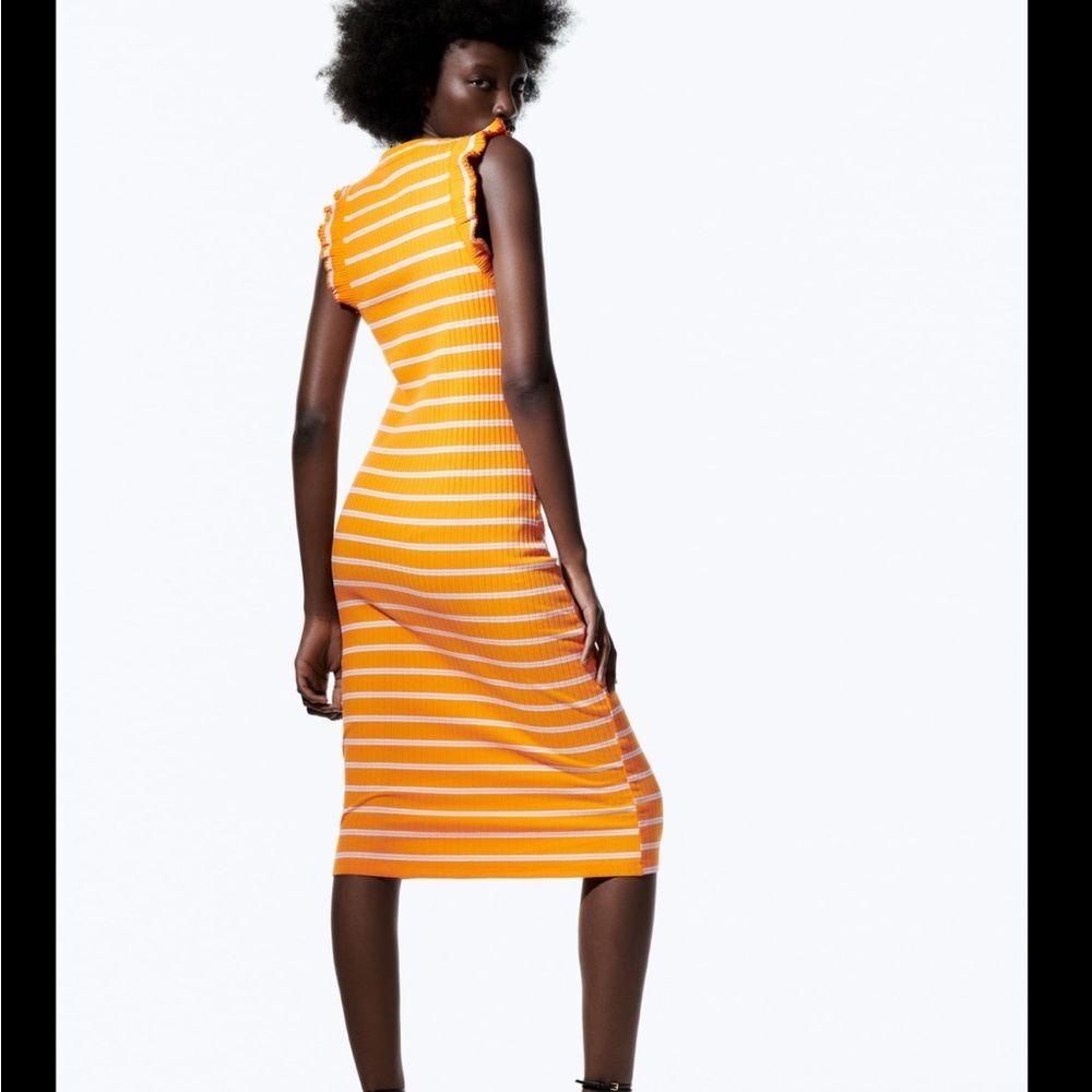Zara Ruffled Rib Dress - Picture 6 of 7
